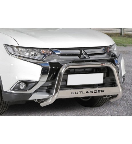 Bull Bar protezione anteriore inox 60mm c scritta Mitsubishi Outlander 2015