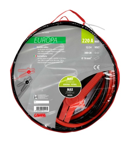 Cavi batteria 12 24V 300cm 220A 16mmq