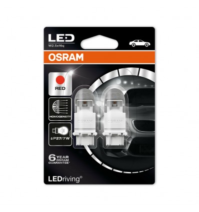 Coppia lampadine Osram 12V LEDriving Retrofit P27/7W W2,5x16q rosso