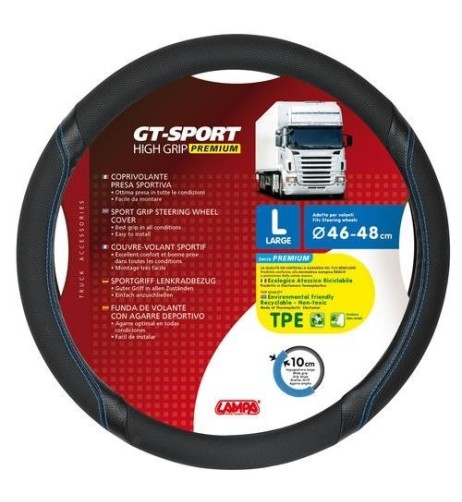 Coprivolante camion GT Sport nero blu in TPE taglia L 46 48cm