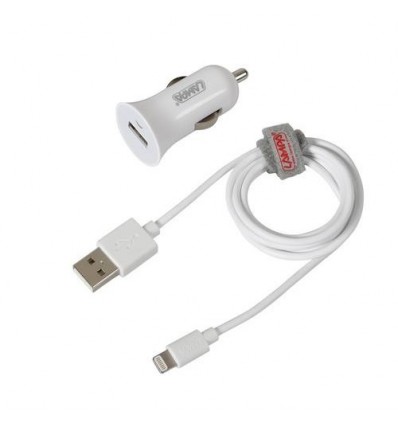 Kit presa USB auto con cavo 100cm USB-8 pin 12/24V per dispositivi Apple