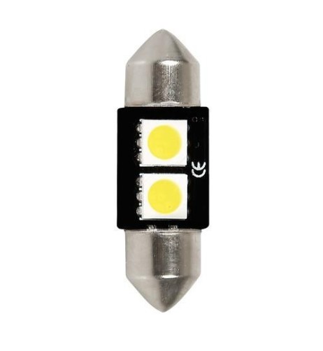 Lampadina siluro 12V SV8 5 8 10x31mm 2 LED