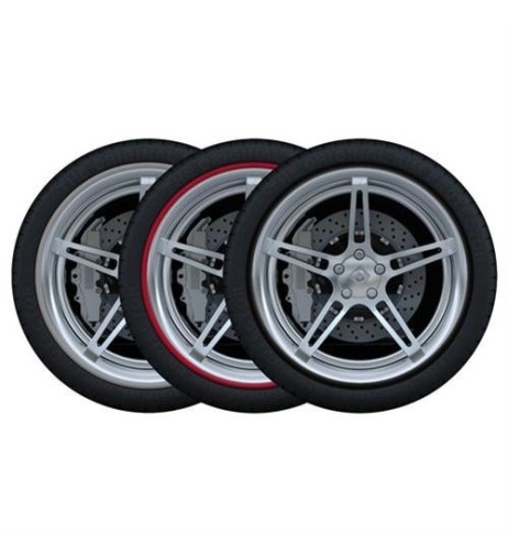 Set 4 protezioni cerchi in lega 18 Colore rosso Rim Ringz