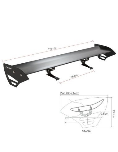 ALETTONE SPOILER DA BAULE GIOVE ALA SINGOLA SIMONI RACING UNIVERSALE