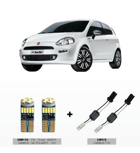 Kit 2 lampadine led T10 doppio filamento canbus specifico Fiat Grande pun