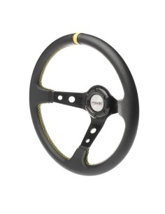 Volante sportivo Tuning Eco-Pelle nera Montecarlo 320mm