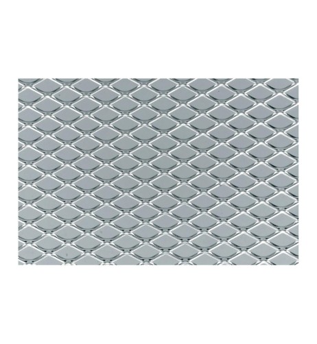 Griglia sportiva rete 125x30 maglia rombo 15x8mm Alluminio grigio