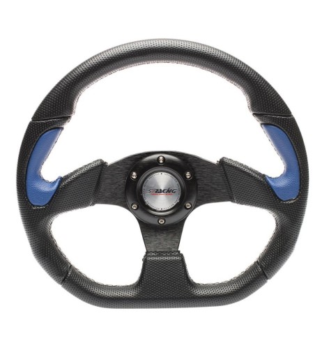 Volante sportivo Eco Pelle nero blu 330mm Simoni Racing Poly X2