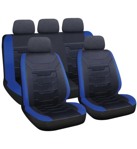 Set fodere coprisedili universali imbottiti auto Drift Nero Blu