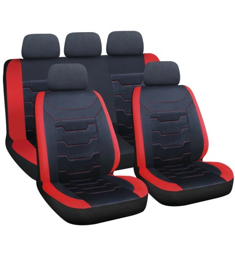 Set fodere coprisedili universali imbottiti auto Drift Nero Rosso