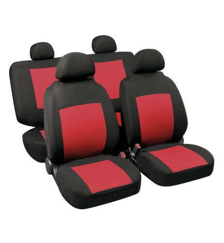 Set completo coprisedili fodere Stretch Fit Procida Nero Rosso