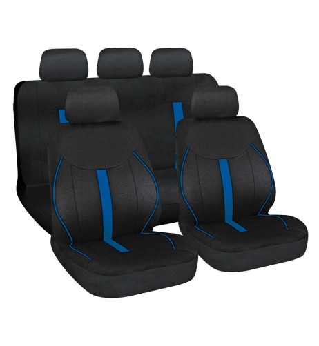 Set completo coprisedili auto universali Speed Nero Blu