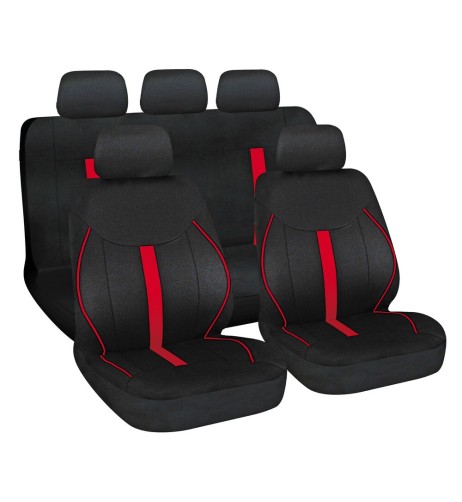 Set completo coprisedili auto universali Speed Nero Rosso