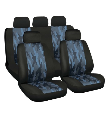 Set completo coprisedili auto universali Camouflage Navy