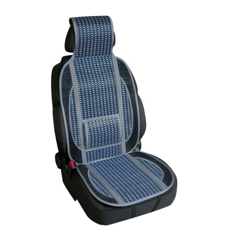 Coprisedile schienale auto estivo in bambu blu con supporto lombare