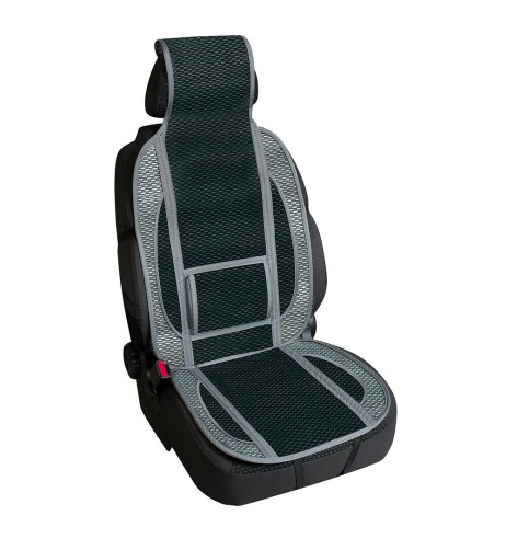 Coprisedile schienale auto estivo in bambu nero con supporto lombare