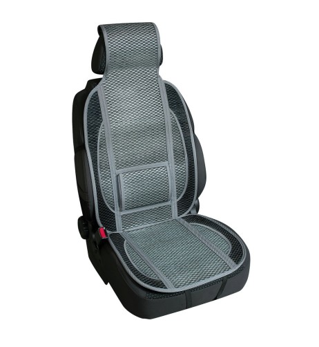 Coprisedile schienale auto estivo in bambu grigio con supporto lombare