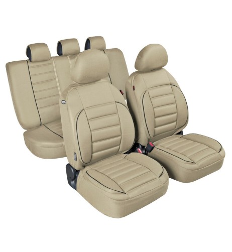 Set completo coprisedili fodere imbottiti De Luxe Sport Edition BEIGE