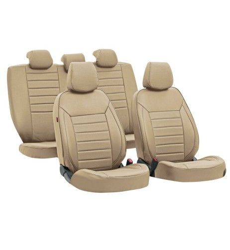 Set fodere coordinate universali auto in similpelle Beige