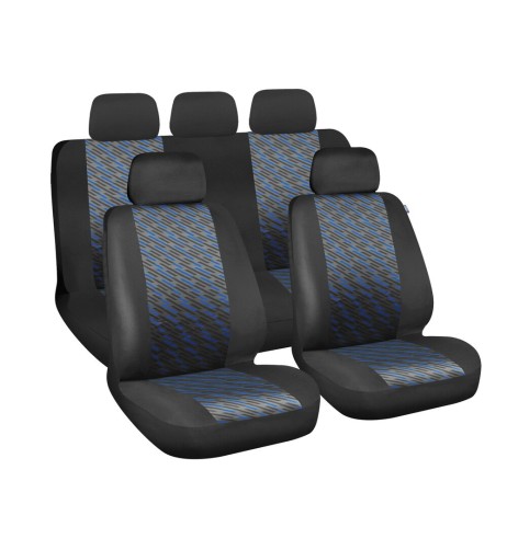 Set fodere coprisedili universali auto Free Nero Blu