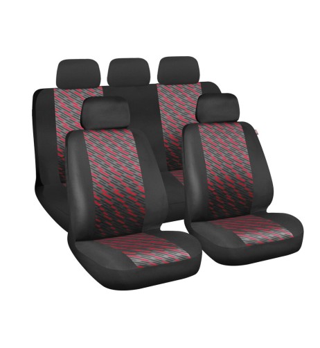 Set fodere coprisedili universali auto Free Nero Rosso