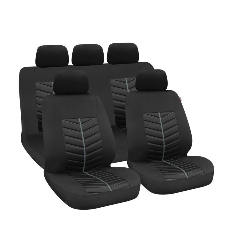 Set fodere coprisedili universali auto Rapid Nero Grigio