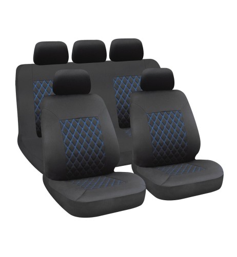 Set fodere coprisedili universali imbottiti auto Hive Nero Blu