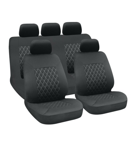 Set fodere coprisedili universali imbottiti auto Hive Nero Grigio