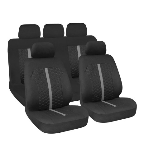 Set fodere coprisedili universali imbottiti auto Stinger Nero Grigio