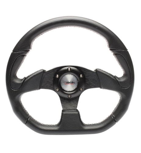 Volante sportivo Eco Pelle nero 330mm Simoni Racing Poly X2