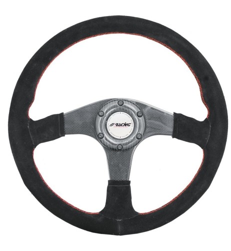 Volante sportivo camoscio e razze in carbonio 350mm Simoni Racing Walter