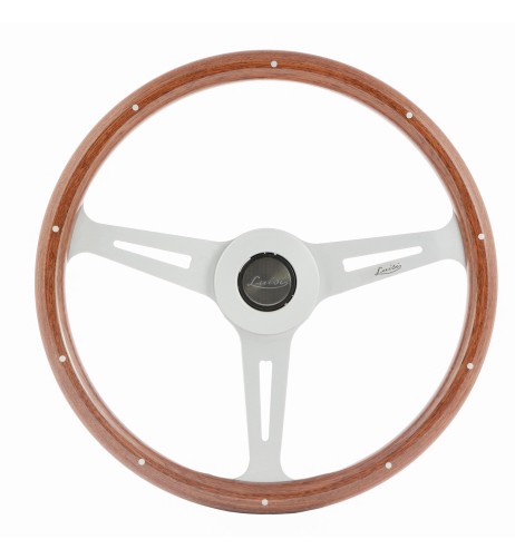 Volante universale Luisi Classic 370mm in mogano e razze argento